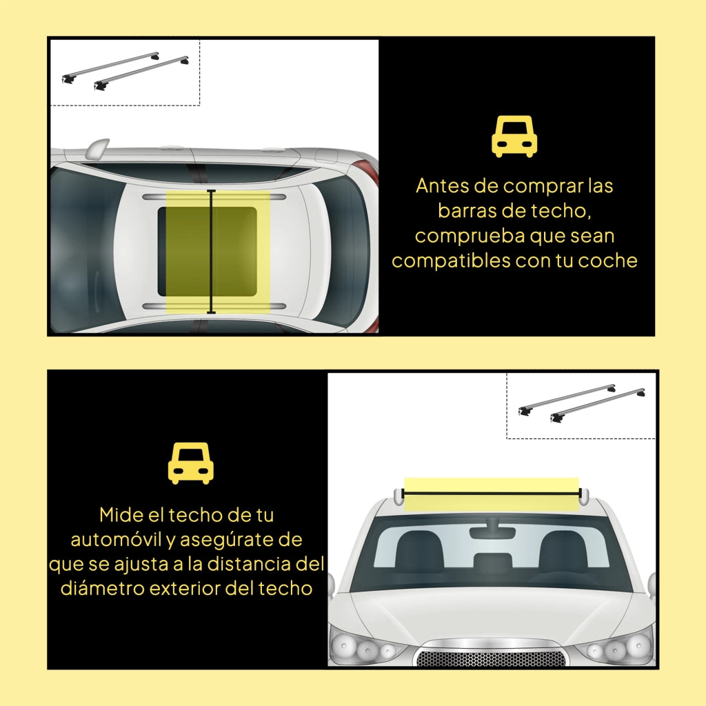 Portabagagli Universale per Auto ¨C Minimal ¨C Alluminio Argento 123,5 cm 75 kg