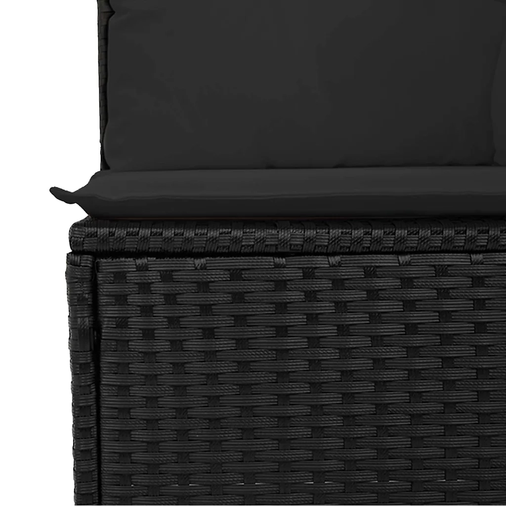 Set Divano da Giardino 6 pz con Cuscini Nero in Polyrattan 3325621