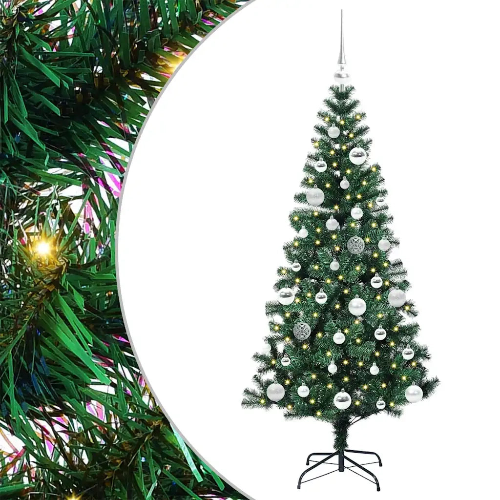 Albero di Natale artificiale con luci integrate Verde 150 cm 3396754