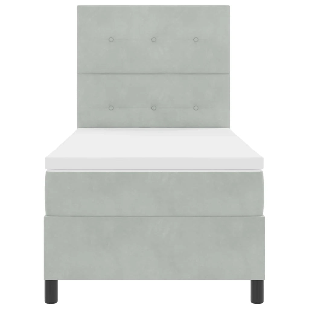 Letto a molle con materasso Grigio chiaro 80 x 200 cm Velluto 3339794