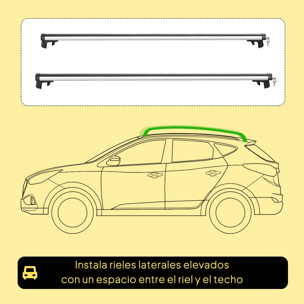 Portabagagli Universale per Auto ¨C Minimal ¨C Alluminio Argento 123,5 cm 75 kg