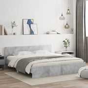 Giroletto con Testiera-Struttura Letto con testiera Grigio Cemento 160x200 cm