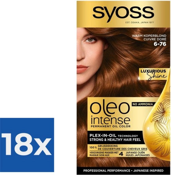 Colorante per Capelli Intenso - 6-76 - Biondo Caldo Coperchio - 115ml x 18