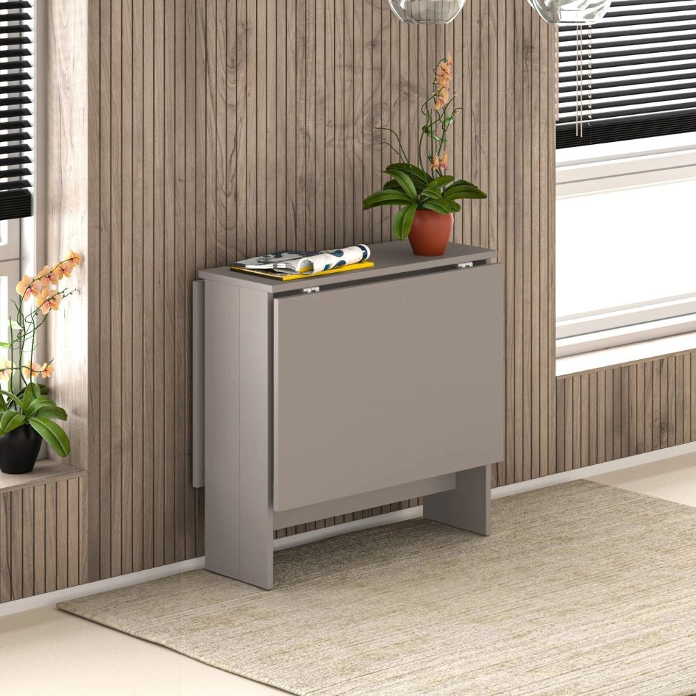 Tavolo Pieghevole Salvaspazio 130x76x73,4 cm in MDF Artemio Light Mocha