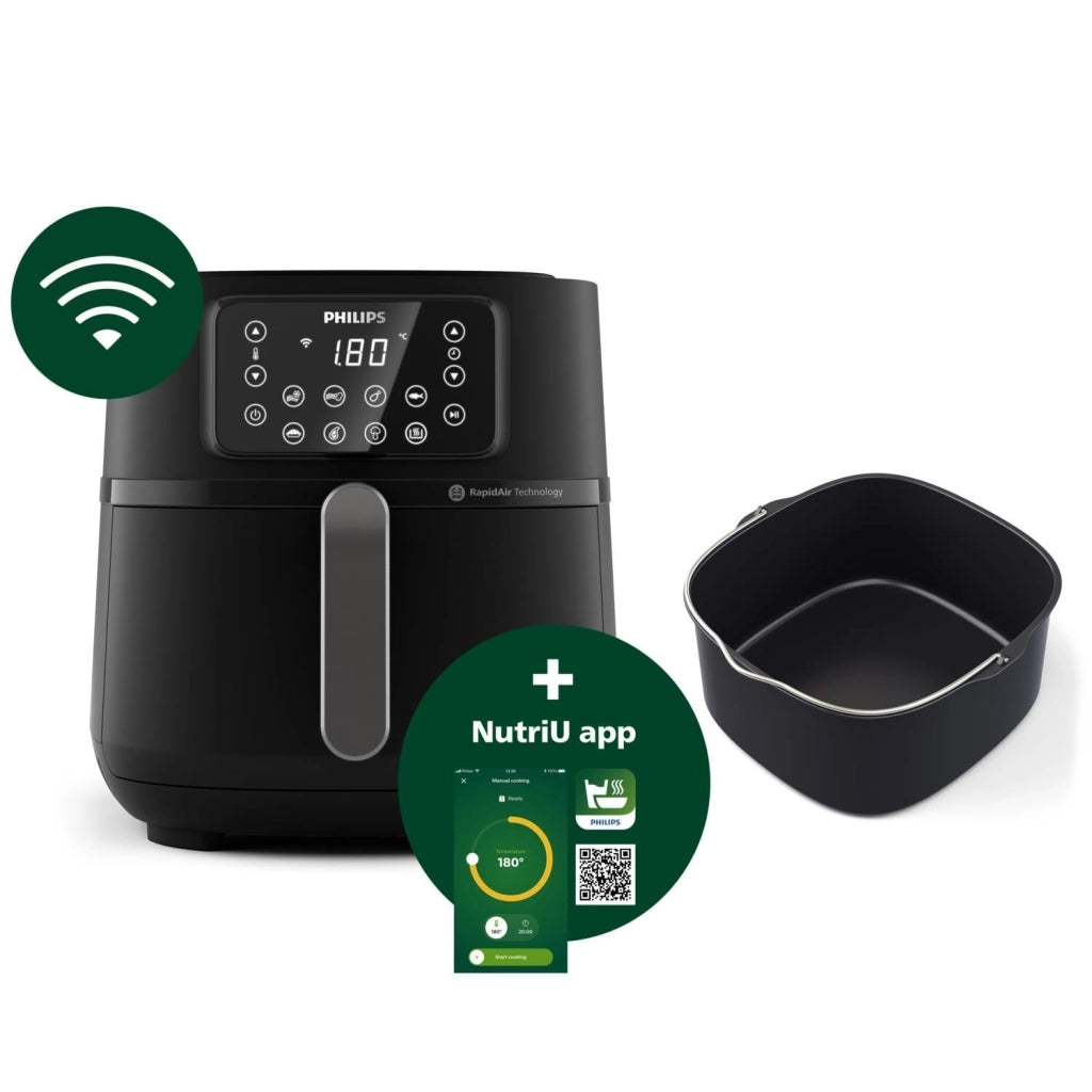 Philips HD9285-93 Friggitrice ad aria XXL Serie 5000 7,2 L 2000 W 16 programmi Wi-Fi colore Nero