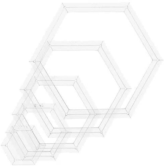 Quilt Sjablonen 5 Stuks - Sjabloni a Sei Viti - Materiali Acrilici - 5 Dimensioni Diverse - Taglio Preciso - Sostenibili e Robusti - Sjabloni per Patchwork