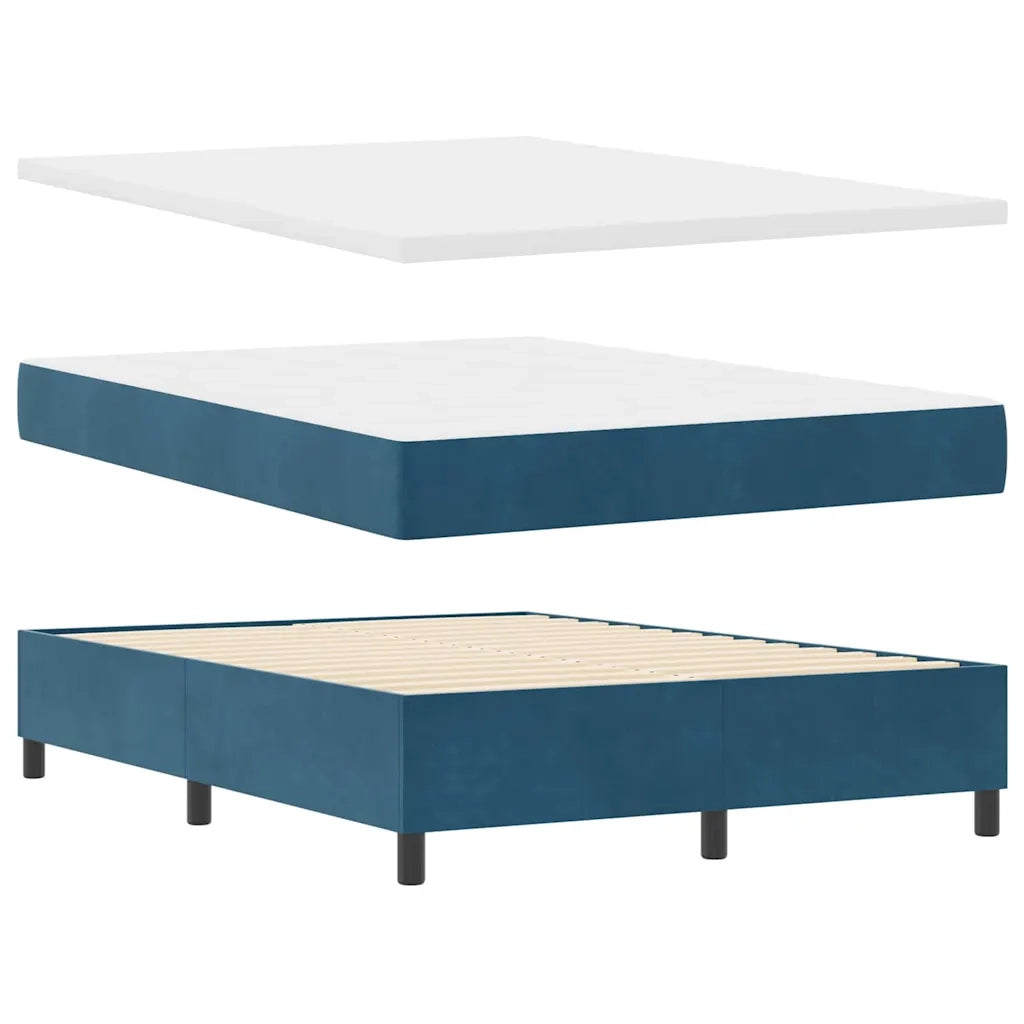 Letto a molle con strisce LED Blu 140 x 200 cm Velluto 3343872