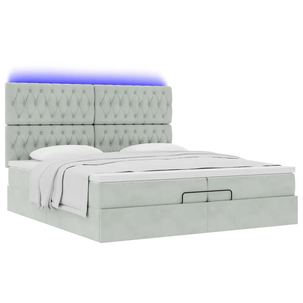 Struttura Letto Pouf con Materassi 200x200 cm Velluto 3314414