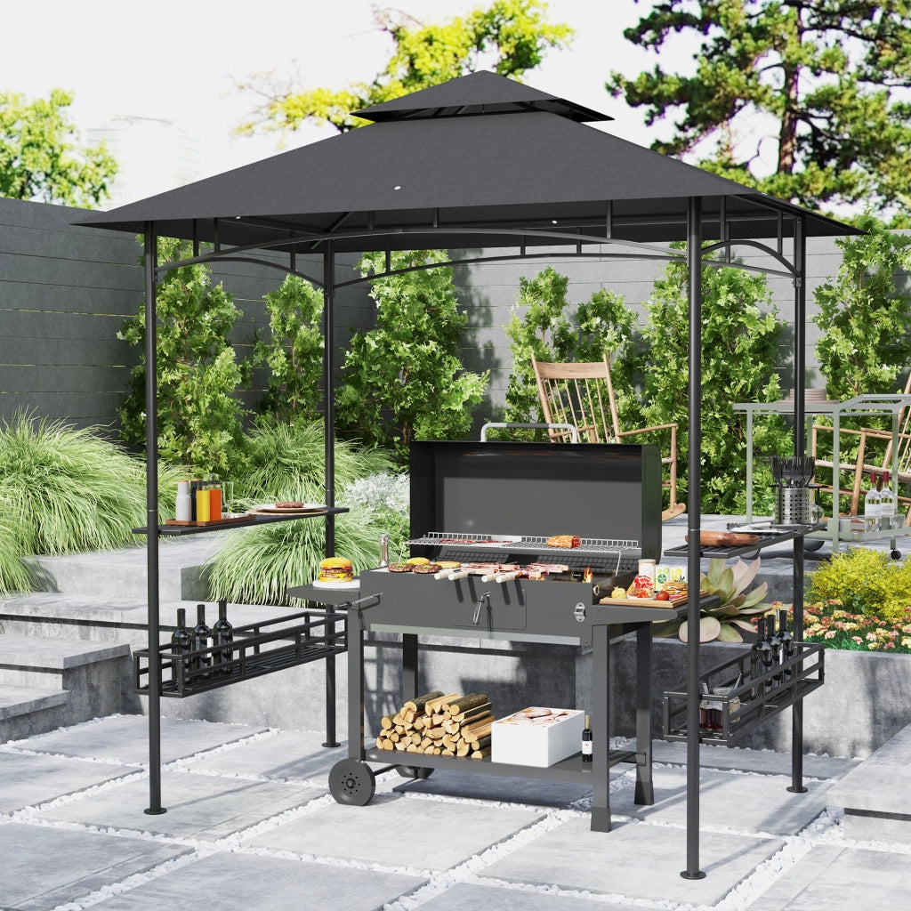 Gazebo per barbecue e giardino ¨C Minimal ¨C 240x150x257 cm grigio antracite