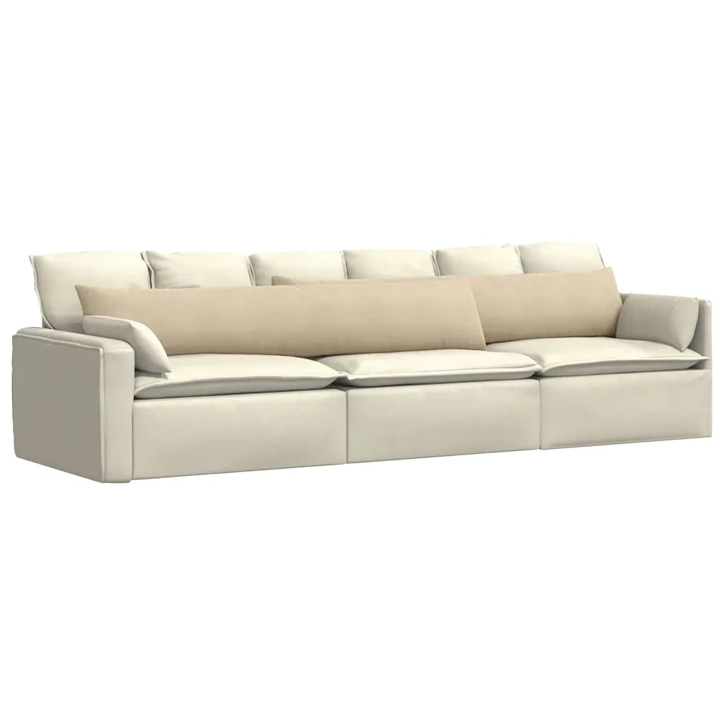 Cuscini da Divano 2 pcs Crema 200 x 40 cm Tessuto 42013901