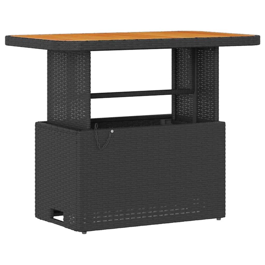 Set da Pranzo per Giardino | Set Salotto da Giardino Nero polyrattan