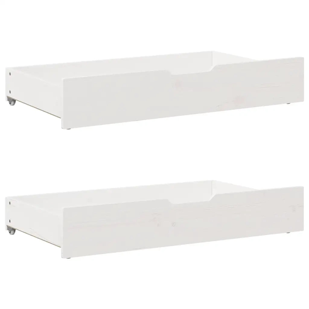 Giroletto con Cassetti Bianco 140x190 cm Legno Massello di Pino 3301941
