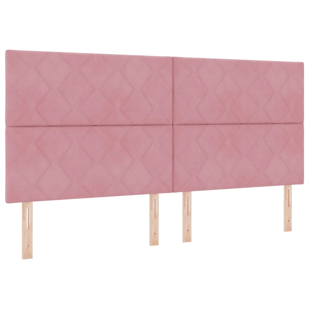 Letto Ottomano con Materasso e LED Rosa 200 x 200 cm Velluto 3458525