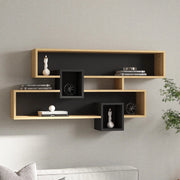 Zerfaliu, Mensola 4 Ripiani, 120x22x72h cm Marrone Rovere