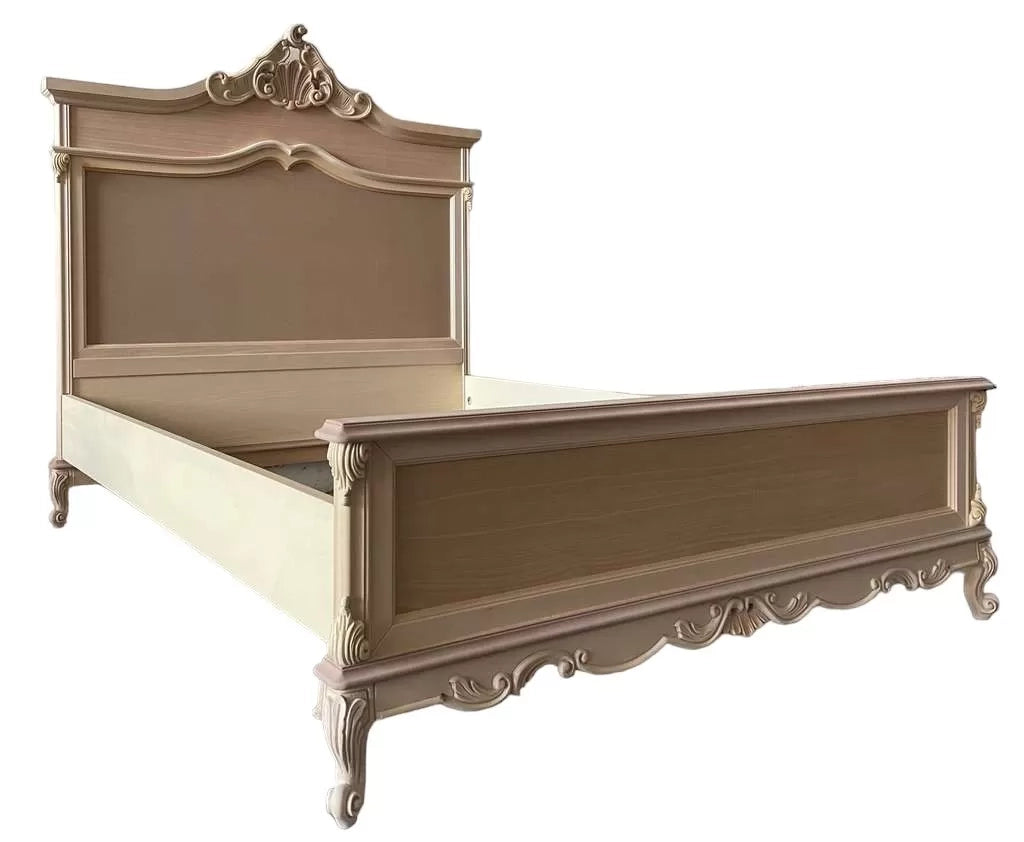 Letto 2 piazze 1 piazza e mezza classico barocco legno grezzo - Mobili 2G