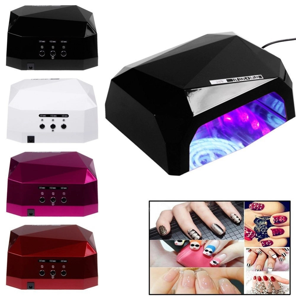 Trade Shop - Lampada Uv Per Ricostruzione Unghie Nailart Con Timer 36w Diamante Fornetto Ccfl -