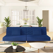 Divano Letto a 2 Posti con 2 Cuscini-Sofa Letto 2 Posti-Daybed Blu in Tessuto 397394