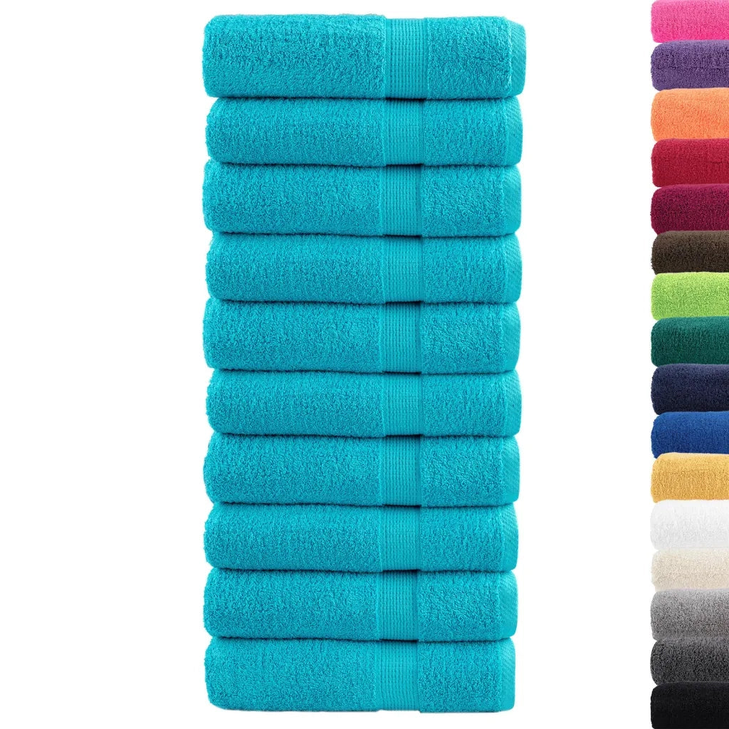 Asciugamani Doccia SOLUND 10 pz | Teli per bagno Turchesi 70x140cm 600 g/m2