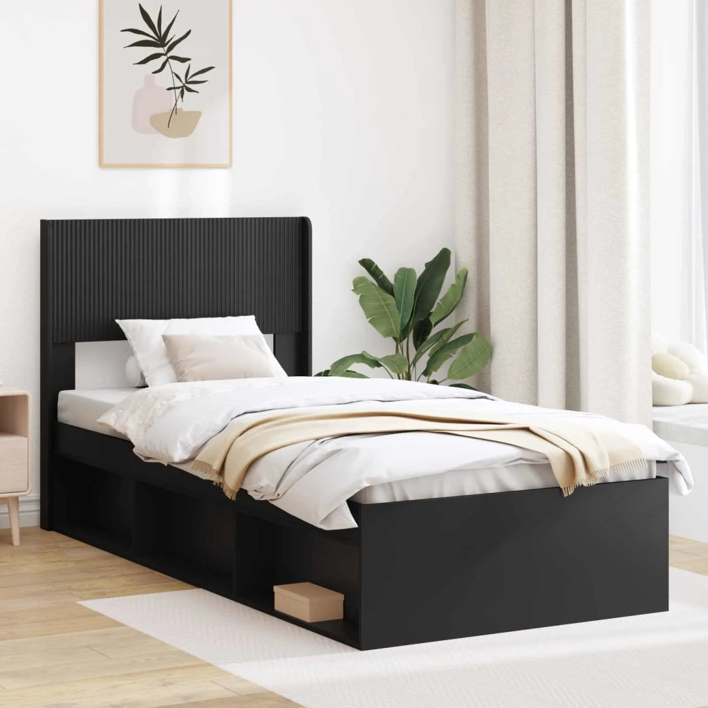 Testiera Letto Nero Legno ingegnerizzato 889756
