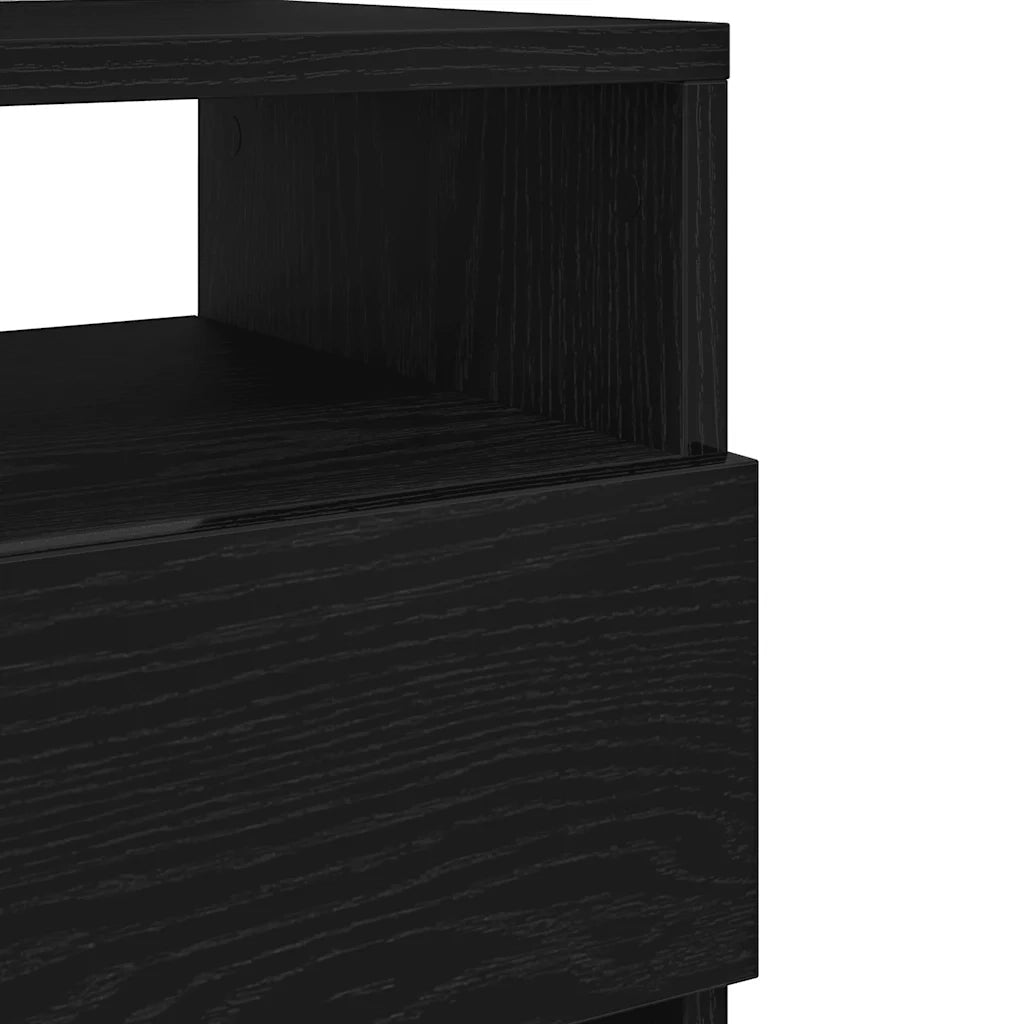 Comodini 2 pz con 2 Cassetti Neri 40x33x60 cm 858563