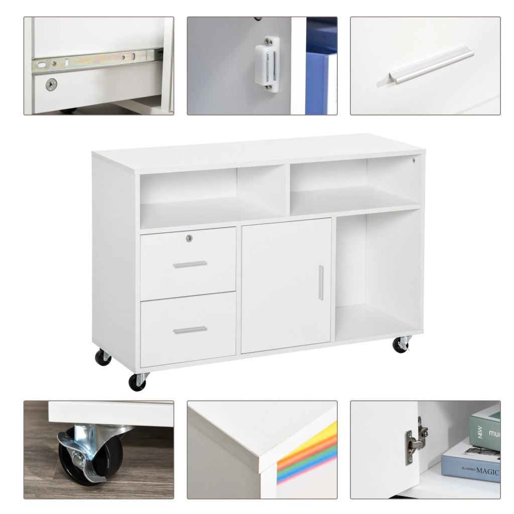 Scrivania con cassetti e scaffali ¨C Minimal ¨C Bianco 100x35x65 cm
