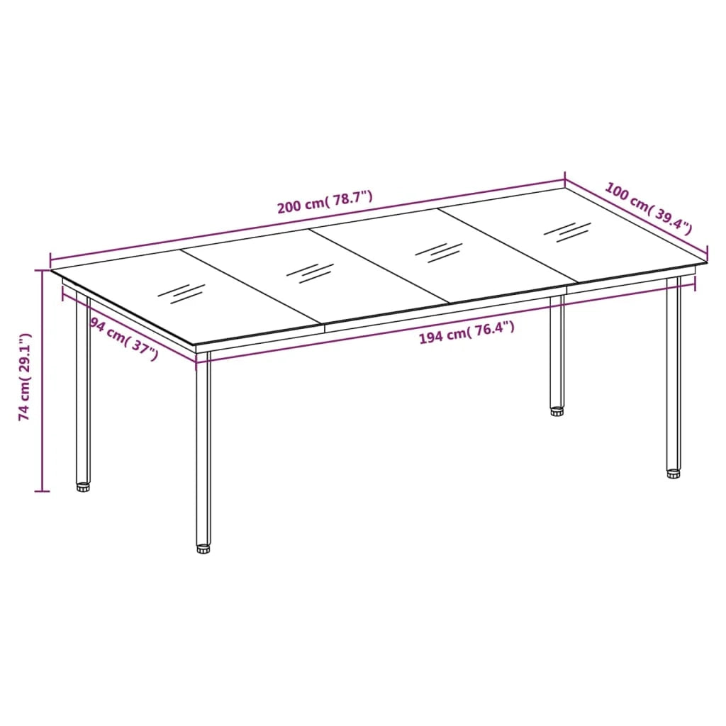 Set da pranzo da giardino per esterni 7 pezzi mobili grigio scuro 02_0013976