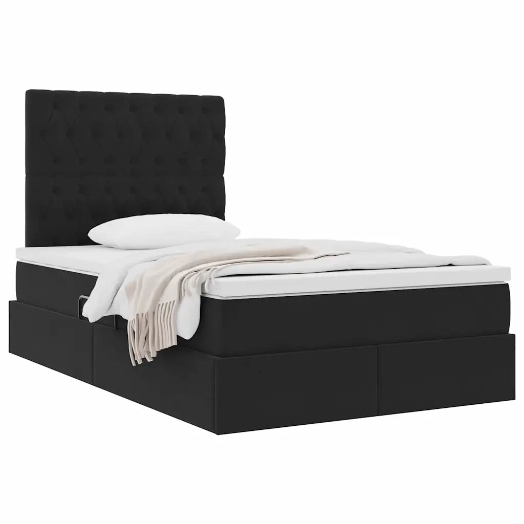 Letto con contenitore e materasso Nero 120 x 200 cm Velluto 3372083