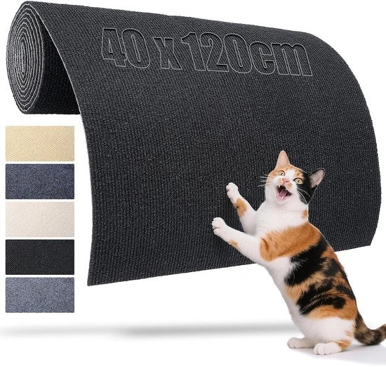 Matto autoadesivo per gatti - Resistente ai graffi - 120 x 40 cm - Nero