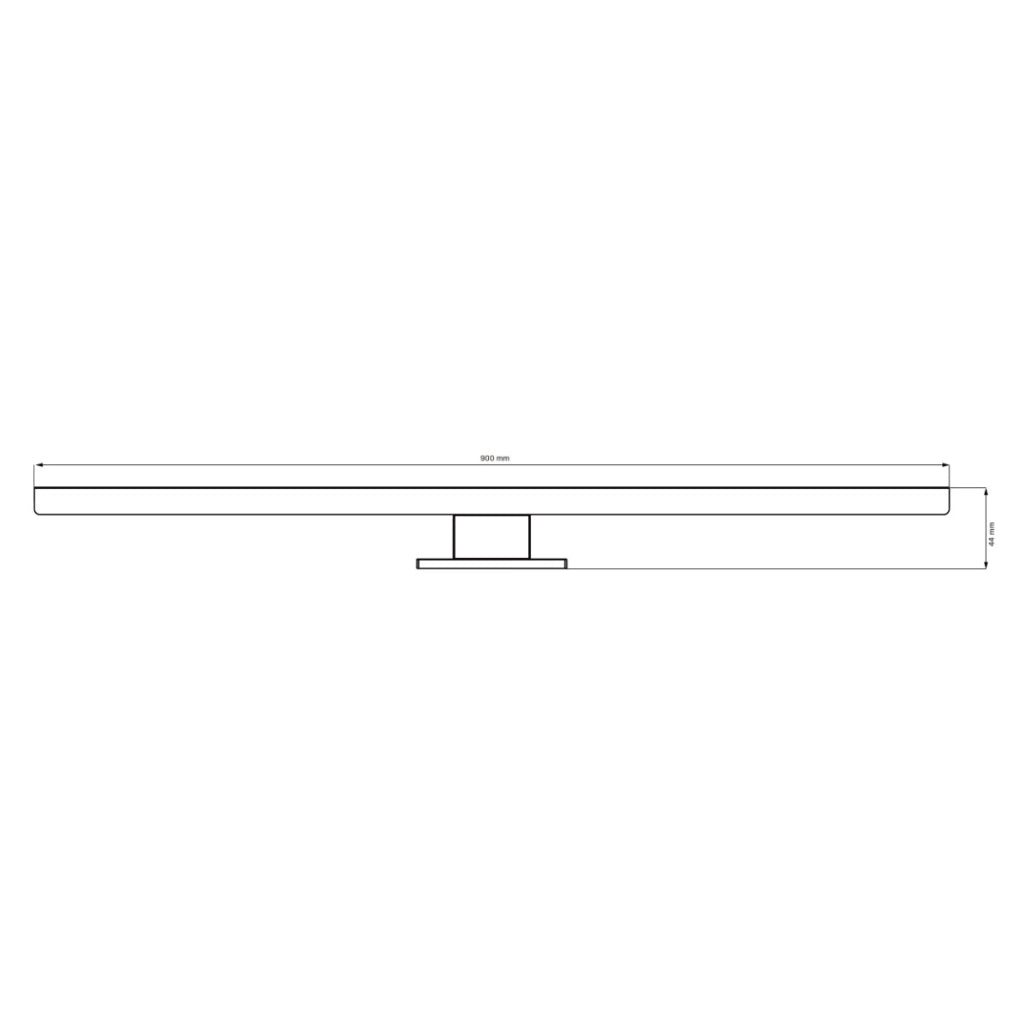 Applique bagno specchio LED 15W 4000K 90cm nera IP44