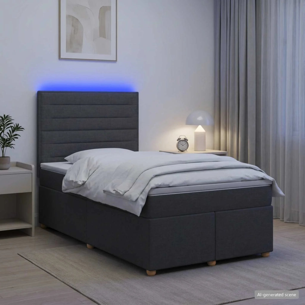 Letto box spring con materasso Grigio Scuro 120 x 200 cm 3455316