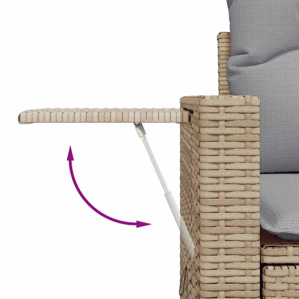 Set Divano da Giardino con cuscino 11 pcs Beige Poly Rattan 3361722