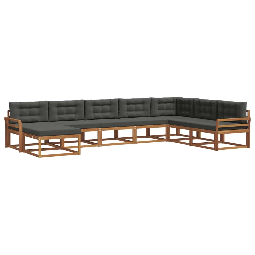 Set di divani da esterno con cuscino 8 pcs Naturale e Antracite 3368000