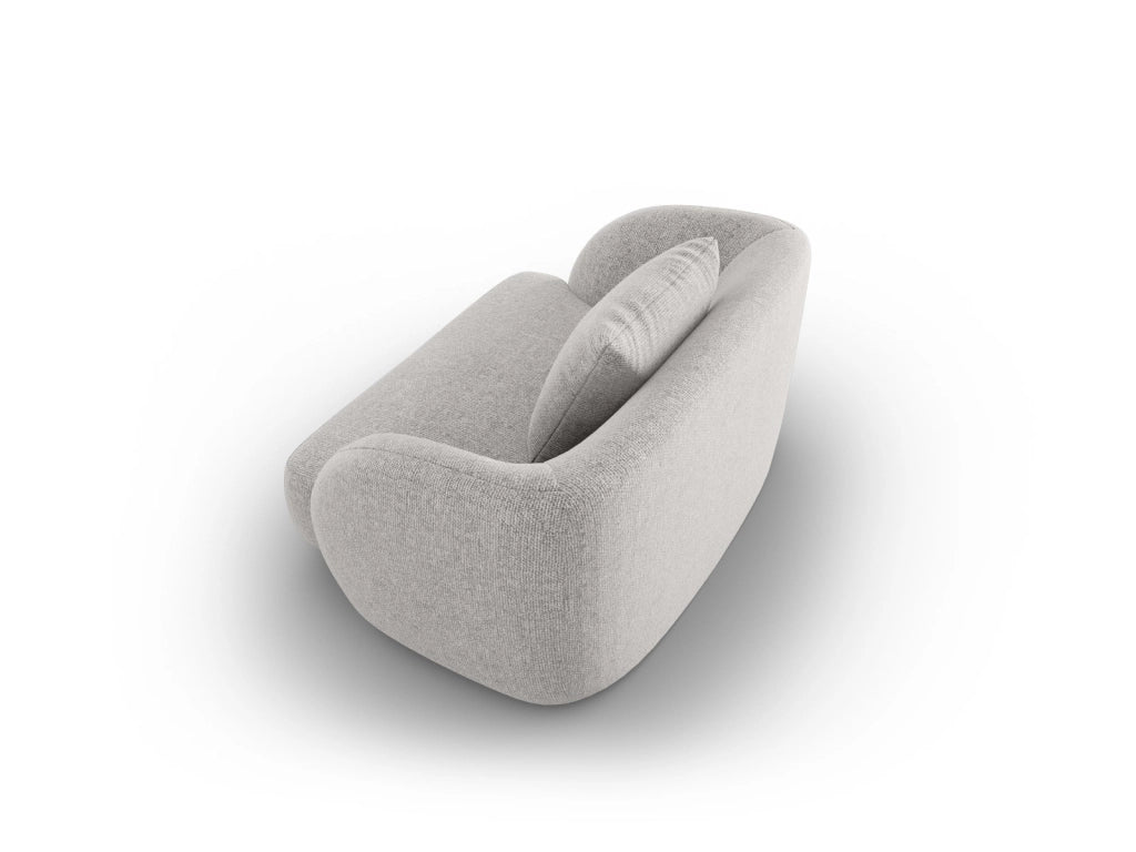 Cosmopolitan Design - Poltrona "Tulum" in ciniglia grigio chiaro 