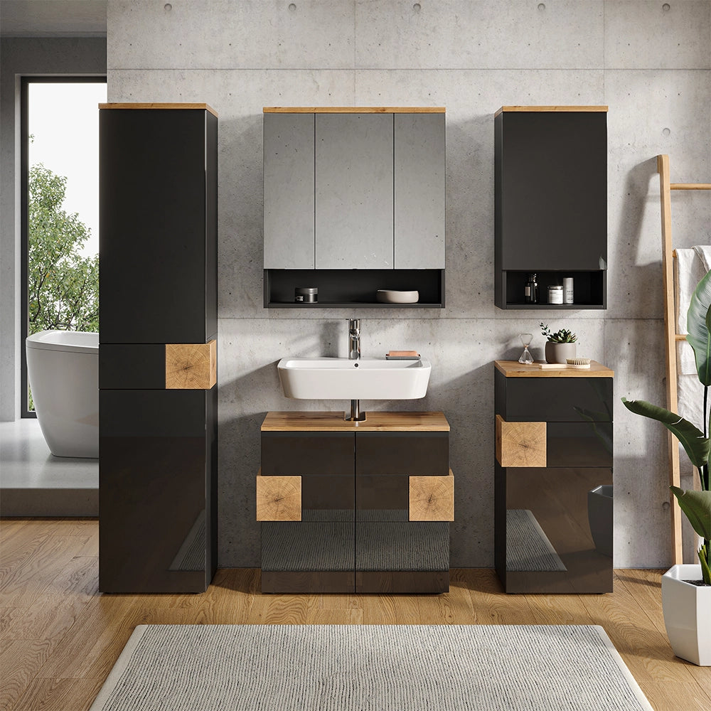 Set di mobili da bagno Eden Antracite 4 parti Vicco
