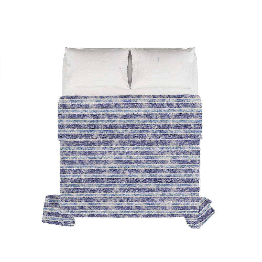 Trapuntino Double Face Estivo Singolo in Microfibra 100 gr con Stampa Jeans Stripes Basic