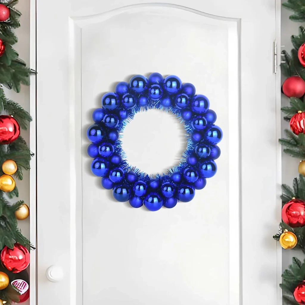 Corone di Palline di Natale 2 pz-Decorazioni natalizie Blu 33 x 33 x 7 cm