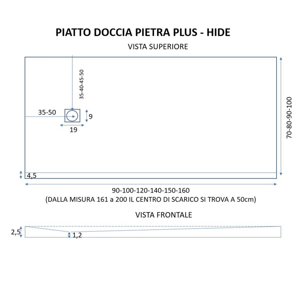 Piatto doccia bianco in marmoresina con griglia in tinta star passion, misura 90x120