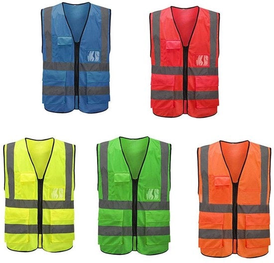 Vestimento di Sicurezza Leggero - Riflettente - Senza Maniche - Duraturo - Respirabile - Lavabile in Macchina - Riflessione 360° - Vestito Riflettente