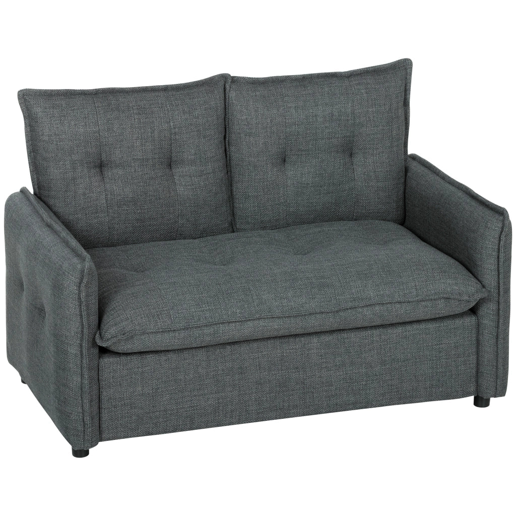 Divano 2 posti ¨C Minimal ¨C Tessuto lino grigio scuro 131 cm