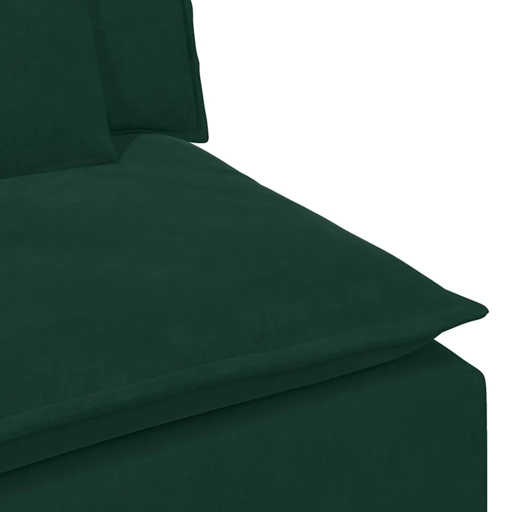 Divano Modulare con Cuscini Verde Scuro 3321101
