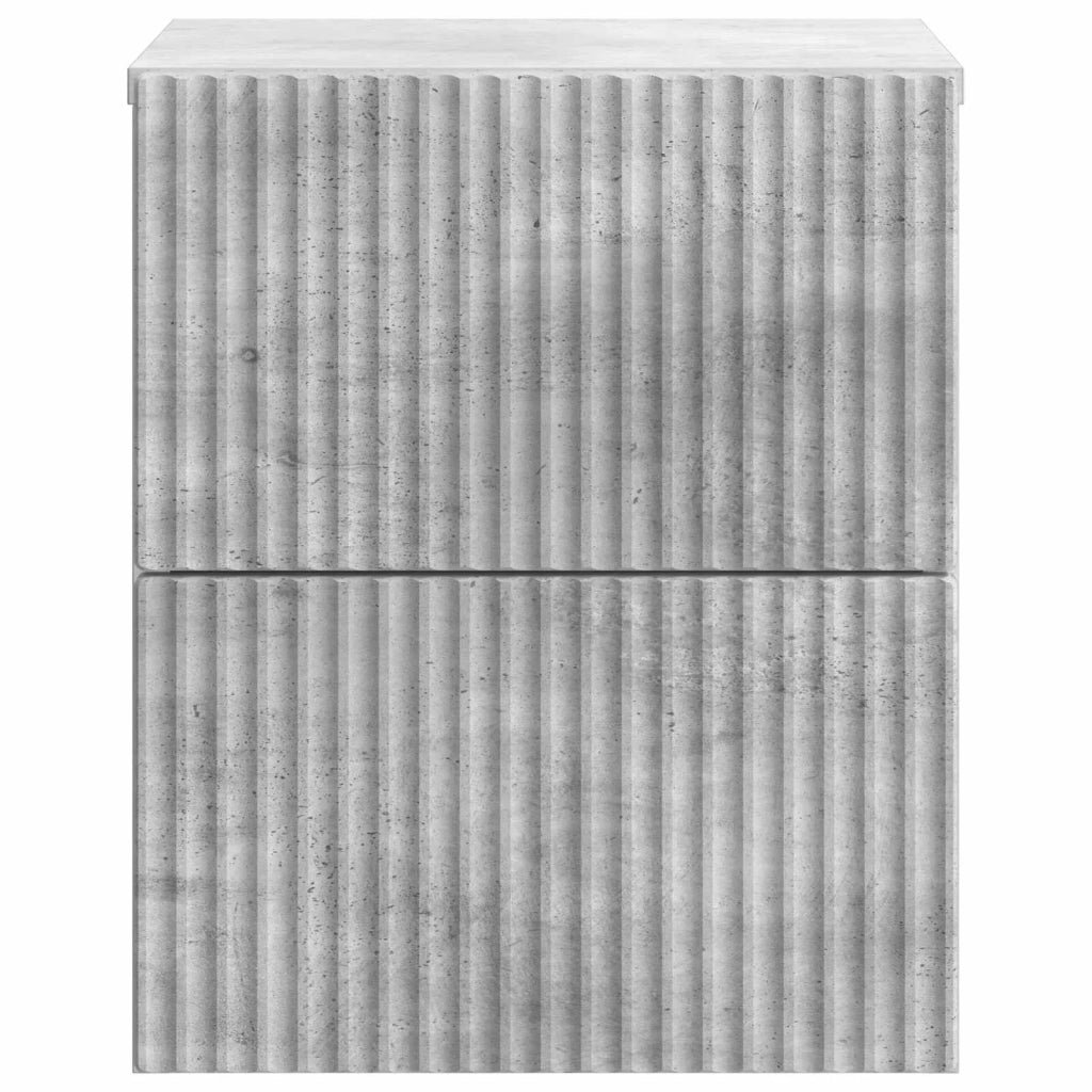 Mobiletto da notte a muro con cassetto 2 pcs Grigio Cemento 898472