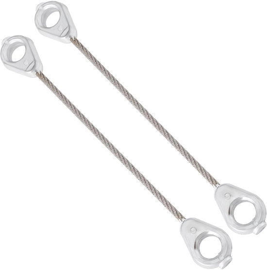 Cavi di collegamento per trattori 2 pezzi - Compatibile con MTD/Cub Cadet - 746-0970/946-0970 - 14,6 cm - 9,5 mm di diametro - Fermo a 3/8 pollici - Cavi in acciaio resistente all'usura - Cavi per trattori