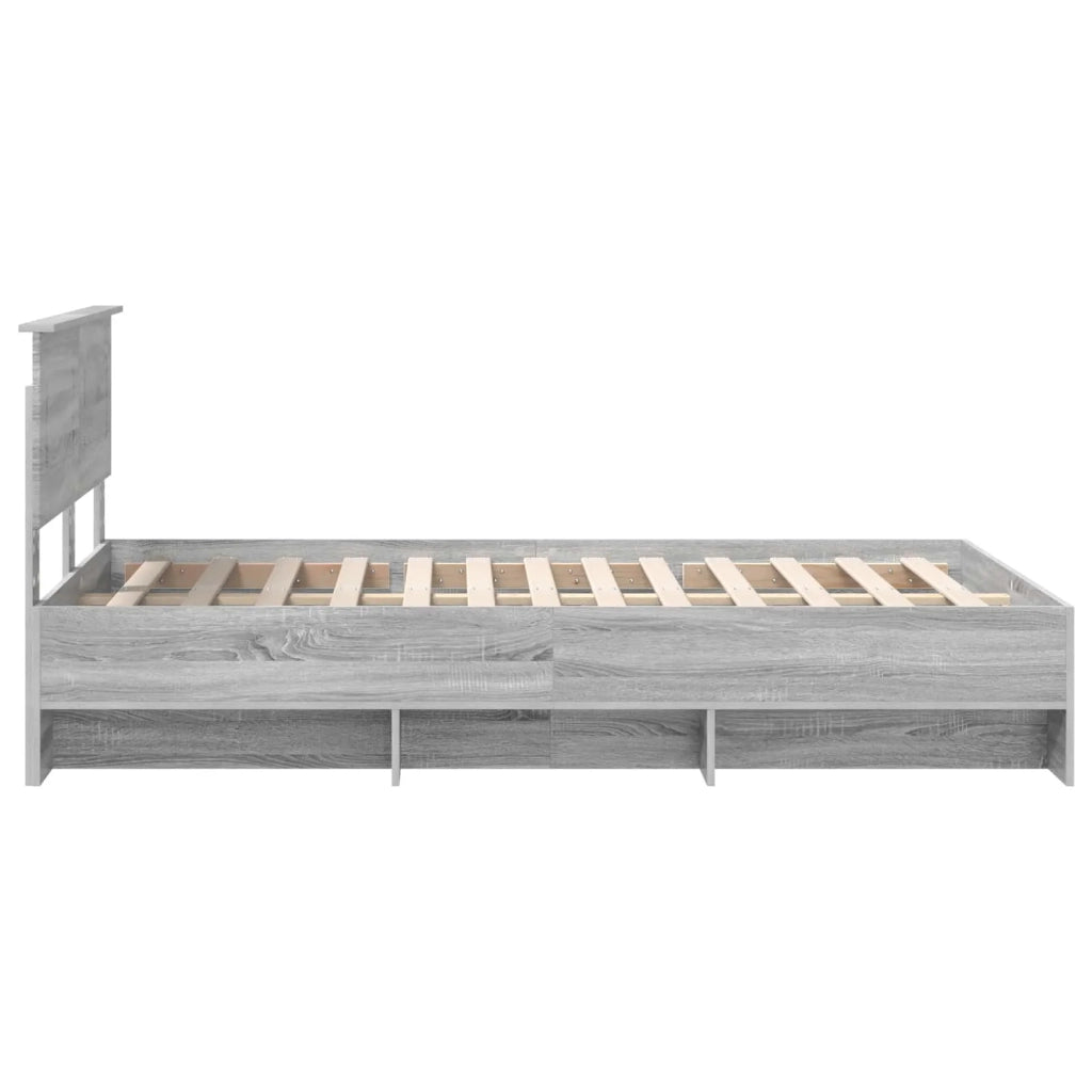 Struttura del letto con testiera Grigio Sonoma 120 x 123 cm 3408870