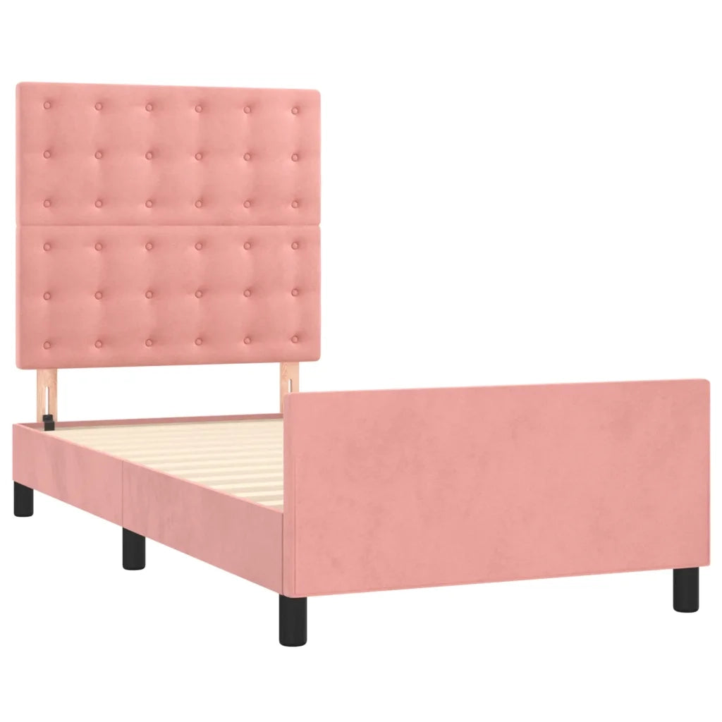 Giroletto con Testiera Rosa 90x190 cm in Velluto 3125976
