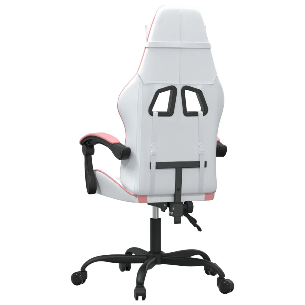 Sedia da Gaming Girevole Bianco e Rosa in Similpelle 349600