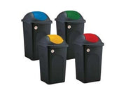 BIDONE MULTIPAT CON BASCULA LT.60  cm.39x39x68h.  nero/giallo    STEFANPLAST