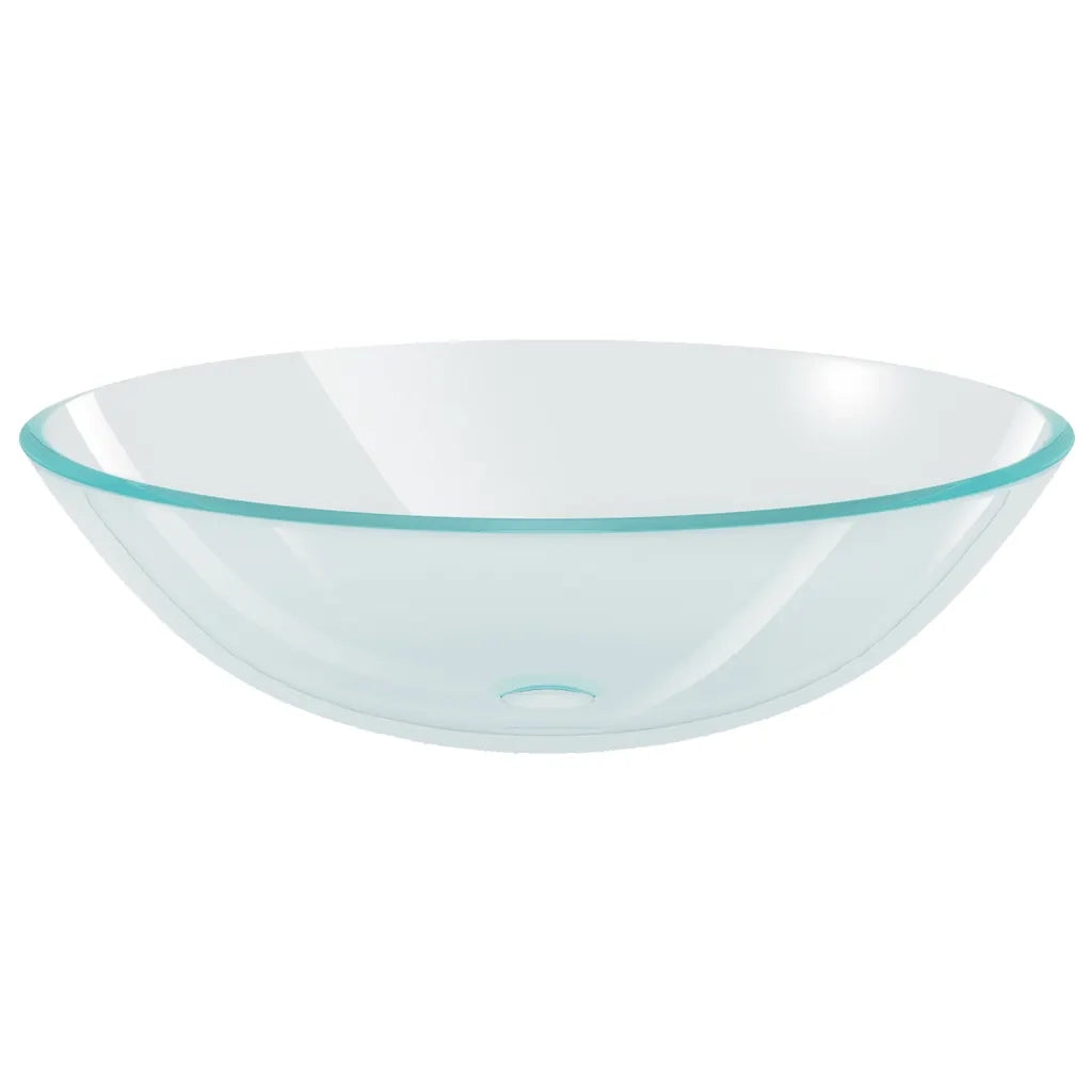 Lavandino con Rubinetto e Piletta a Pressione-Lavabo-Lavello Vetro Temperato 939883