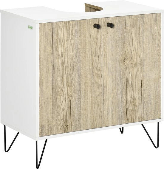 Armadio Bagno - Maniglie in Acciaio - 2 Porte - Finestre a Vetro - Impermeabile