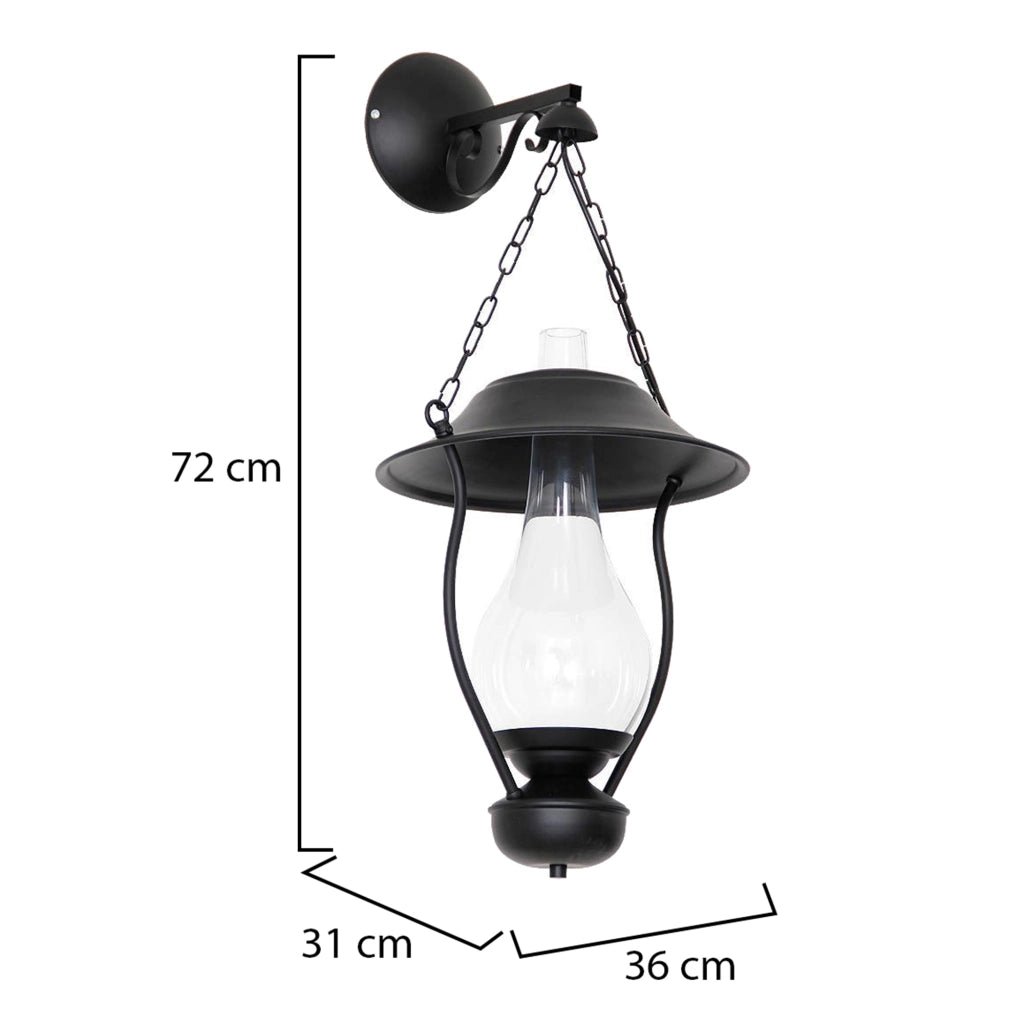 Gillio, Lampada da Parete Materiale Aplique in Metallo, Nero