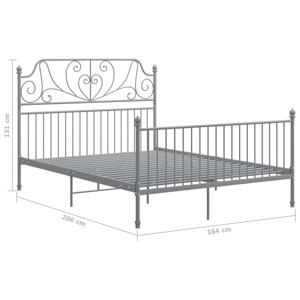 Giroletto-Struttura Letto Grigio in Metallo 160x200 cm 572658